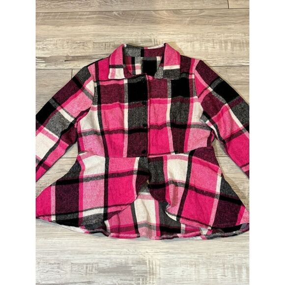SHEIN pink flannel blouse/top size S - Picture 2 of 10